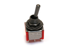 Mini switch round tip on-on-on black