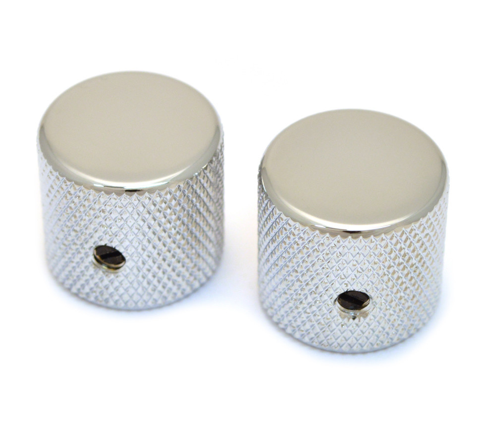 Flat dome knob chrome set/2