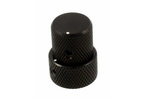 Stacked dome knob, black