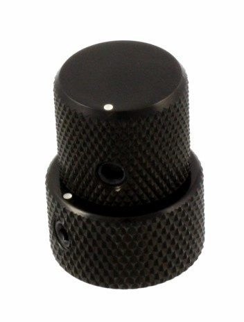 Stacked dome knob, black