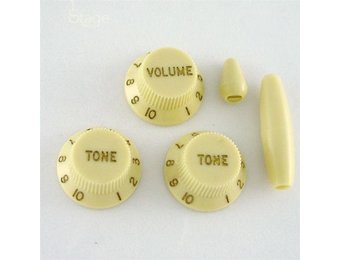 Strat knob set vintage cream