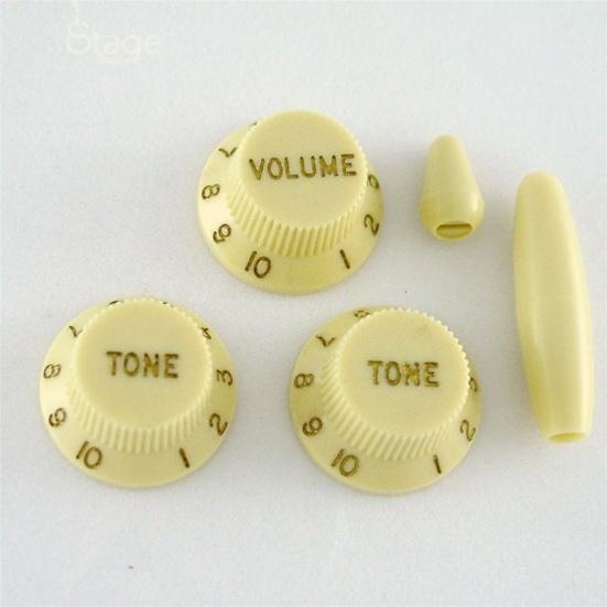 Strat knob set vintage cream