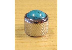Qparts knob chrome/turquoise