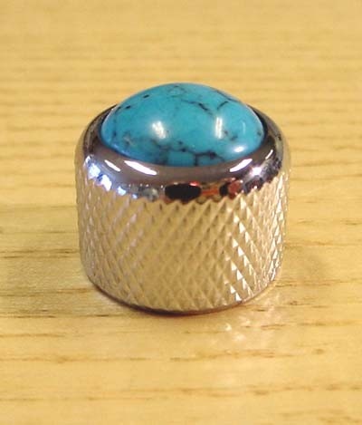 Qparts knob chrome/turquoise