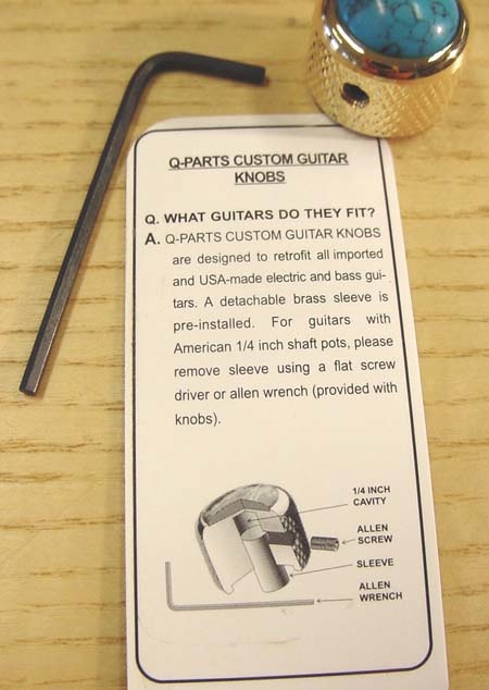 Qparts knob chrome/turquoise