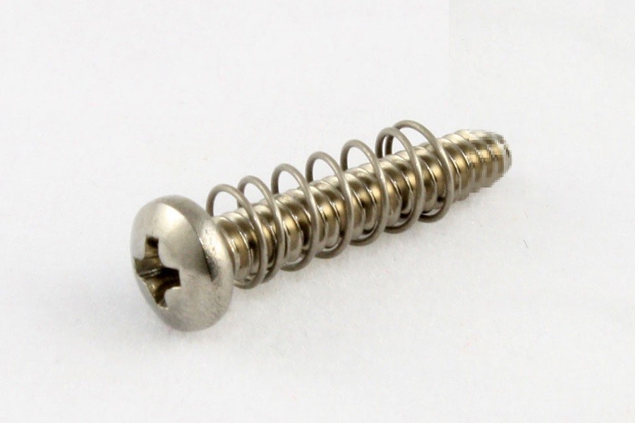 Strat Saddle intonation screws/spring SS set/6