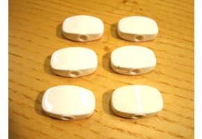 Classical tuner knob white plastic set/12
