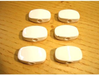 Classical tuner knob white plastic set/12