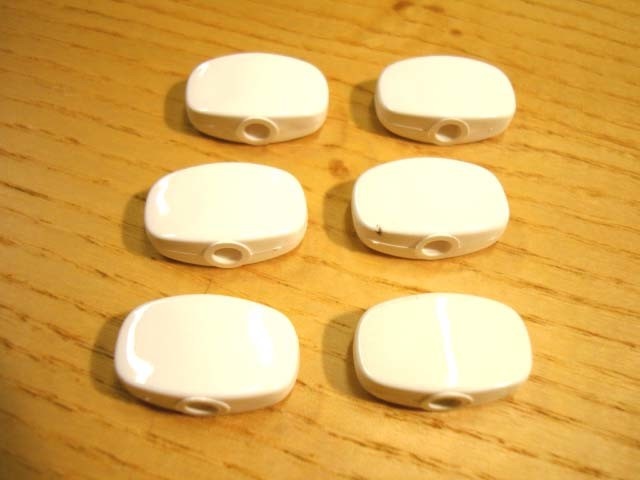 Mechaniekknop wit plastic set/12