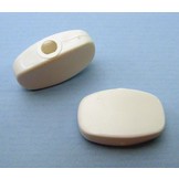 Mechaniekknop wit plastic set/12