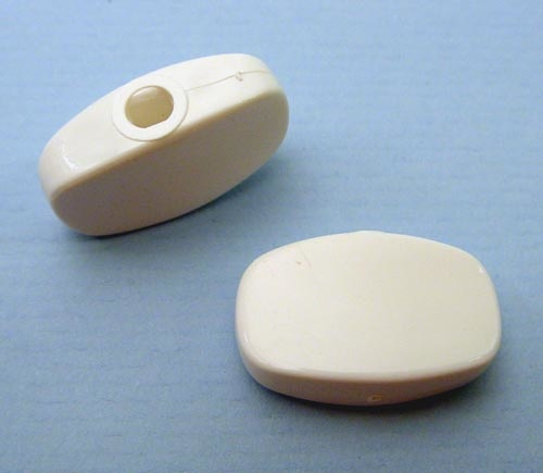 Mechaniekknop wit plastic set/12