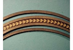 Steel string rosette herringbone wh/bl/brown