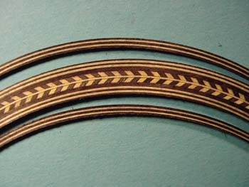 Steel string rosette herringbone wh/bl/brown