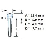 Brugpen ebben met pearl dot set/6