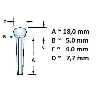 Bridge pin ebony with pearl dot set/6