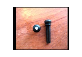 Bridge pin ebony with pearl dot set/6