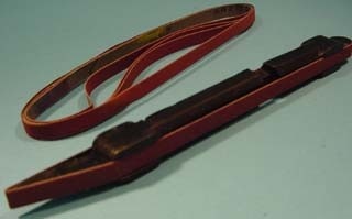 Sanding stick with 2 belts