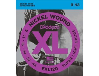D'addario EXL120 electric guitar strings super light 9-42