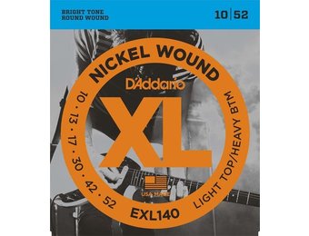 D'addario EXL140 electric guitar strings light top/heavy bottom 10-52