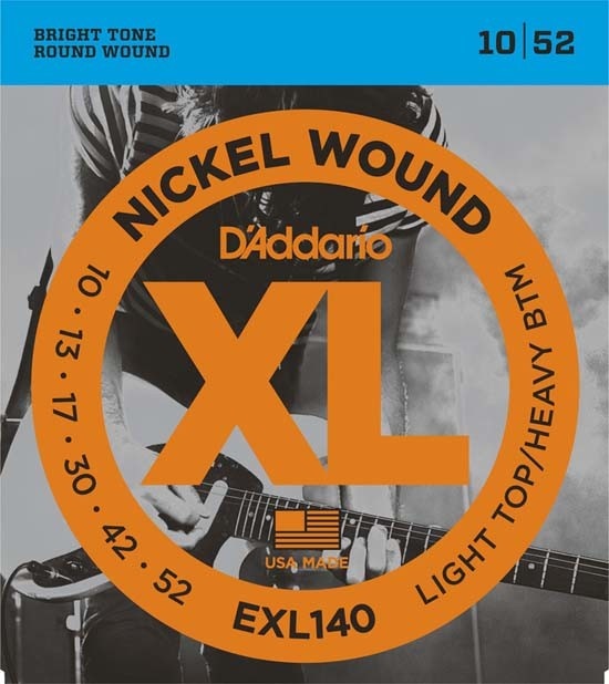 D'addario EXL140 electric guitar strings light top/heavy bottom 10-52