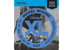 D'Addario EJ21 electric guitar strings Jazz Light 12-52