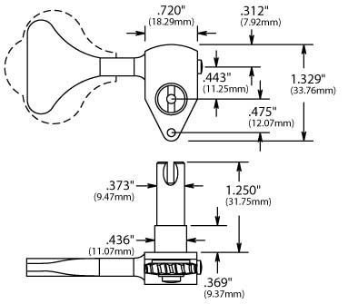 Hipshot HB6C-3/8 Ultralite tuner gold 1L