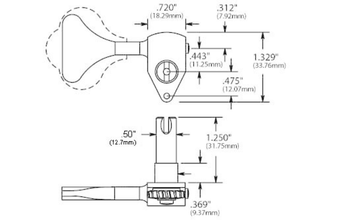 Hipshot HB6C-1/2 Ultralite tuner gold 1L