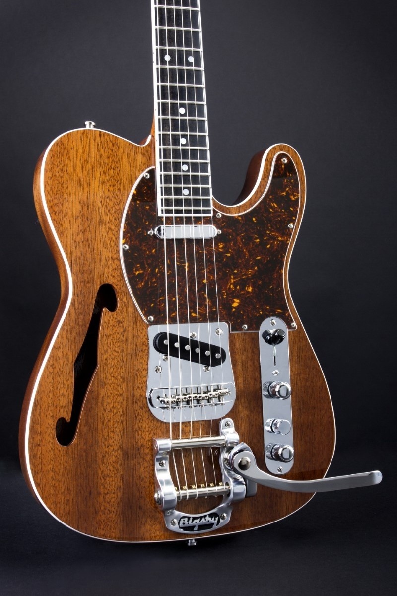 Vox Humana Mahogany Thinline Tele with Bound Neck and Bigsby (2013)