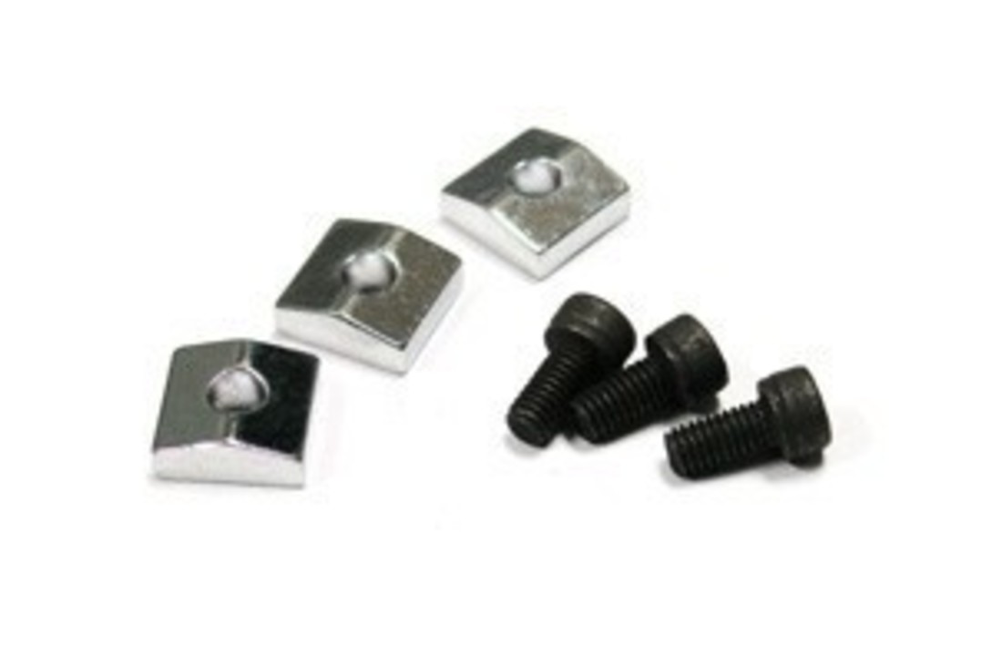 Locknut klemplaatjes set/3 chrome