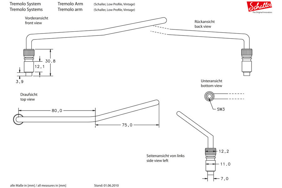 Schaller Floyd Rose arm set black