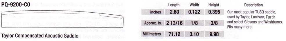 TUSQ PQ-9200-00 Saddle Taylor compensated
