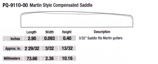 TUSQ PQ-9110-00 Saddle Martin compensated