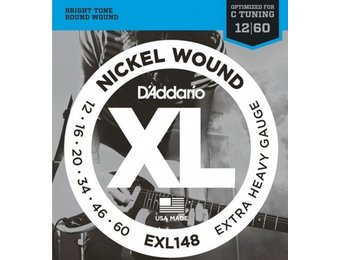 D'addario EXL148 electric guitar strings extra heavy 12-60 C-Tuning