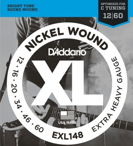 D'addario EXL148 electric guitar strings extra heavy 12-60 C-Tuning