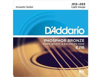 D'Addario EJ16 Phosphor Bronze 12-53