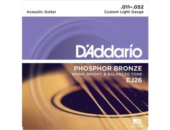 D'Addario EJ26 Phosphor Bronze 11-52