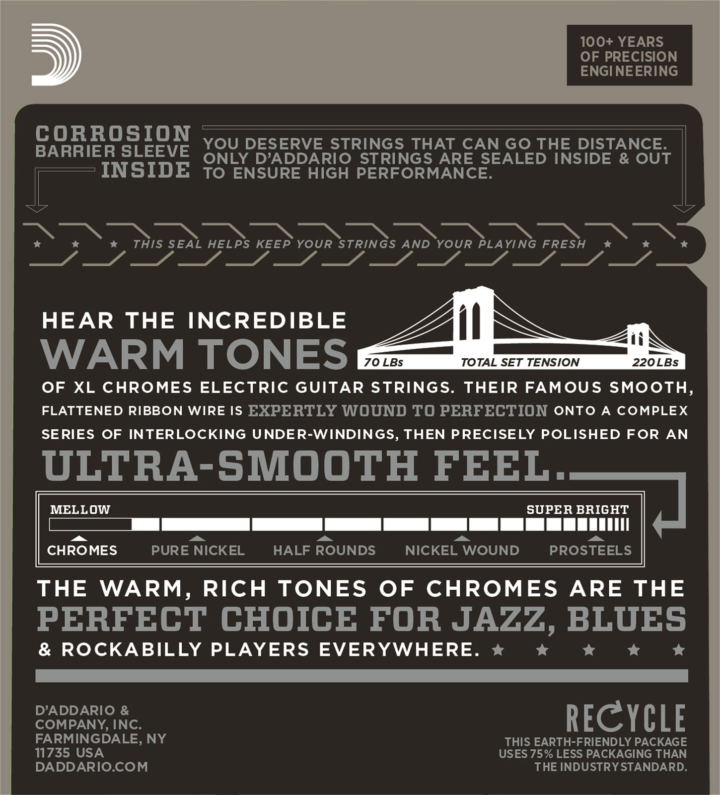D'Addario ECG23 Chromes Flatwound 010-048