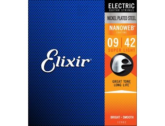 Elixir 12002 Nanoweb Electric Super Light strings 9-42