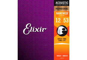 Elixir 16052 Nanoweb Snaren Akoestisch Phosphor Brons Light 12-53