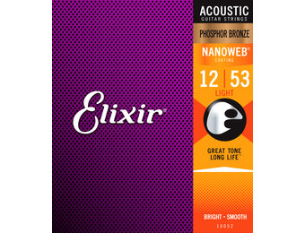 Elixir 16052 Nanoweb Strings Acoustic Phosphor Bronze Light 12-53