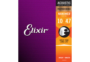 Elixir 16002 Nanoweb Strings Acoustic Phosphor Bronze Extra Light 10-47