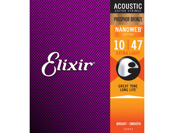 Elixir 16002 Nanoweb Strings Acoustic Phosphor Bronze Extra Light 10-47