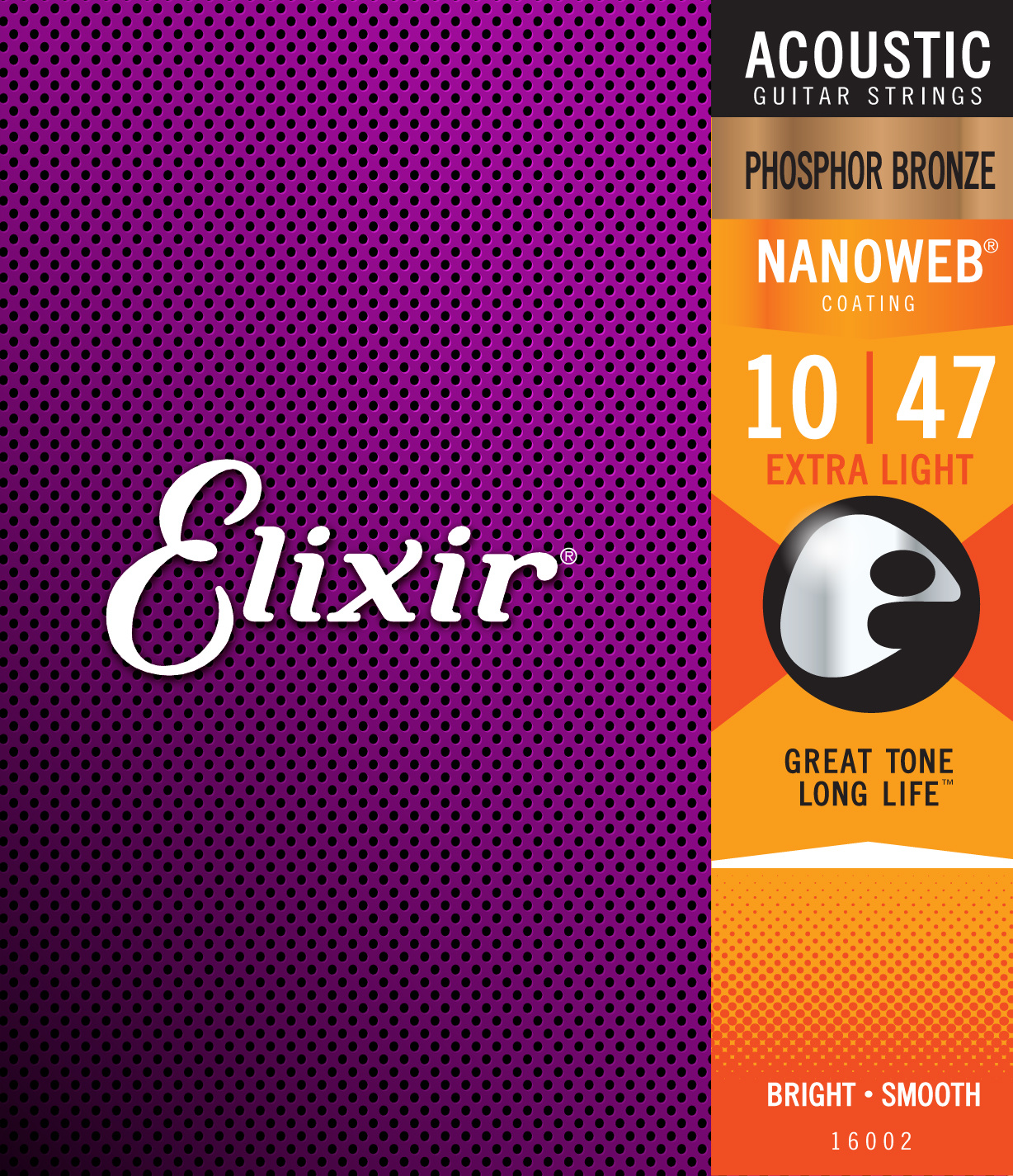 Elixir 16002 Nanoweb Strings Acoustic Phosphor Bronze Extra Light 10-47