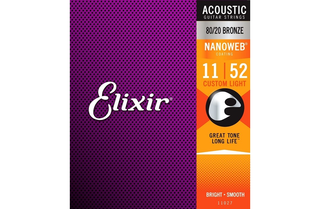 Elixir 11027 Nanoweb Snaren Akoestisch Brons Custom Light 11-52