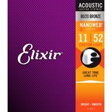 Elixir 11027 Nanoweb Snaren Akoestisch Brons Custom Light 11-52