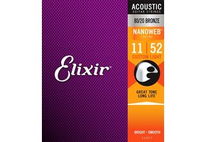 Elixir 11027 Nanoweb Snaren Akoestisch Brons Custom Light 11-52