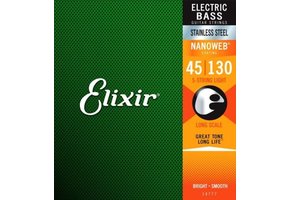 Elixir 14202 Nanoweb  5-String Bass Strings 45-130