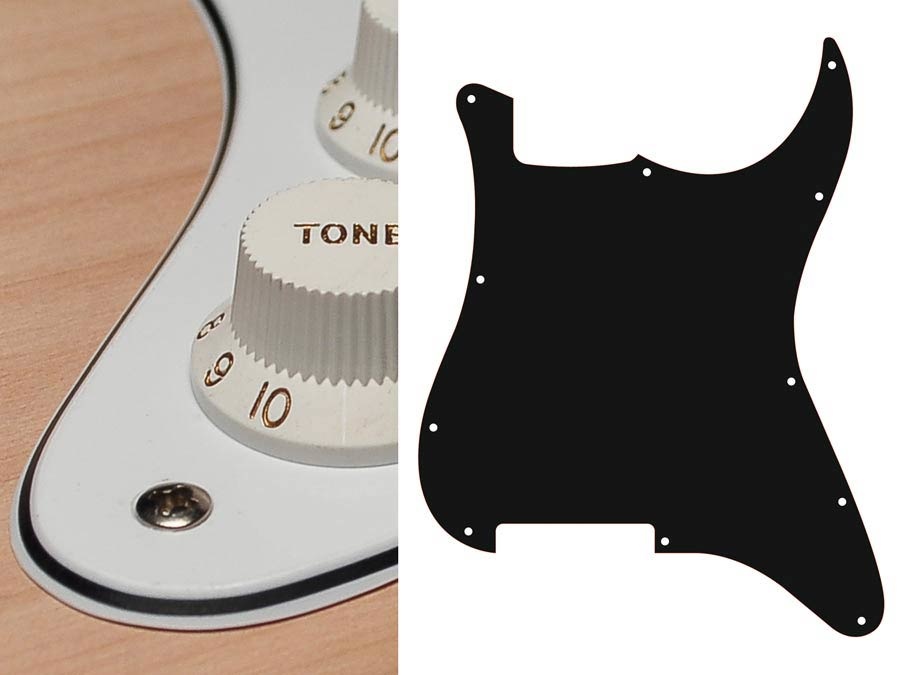 Boston ST-300-W Stratocaster pickguard blank (no holes) white 3ply