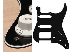 Boston ST-323-B Stratocaster HSS pickguard black 3ply