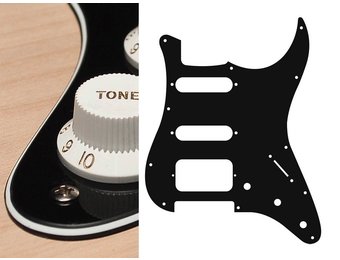 Boston ST-323-B Stratocaster HSS slagplaat zwart 3ply